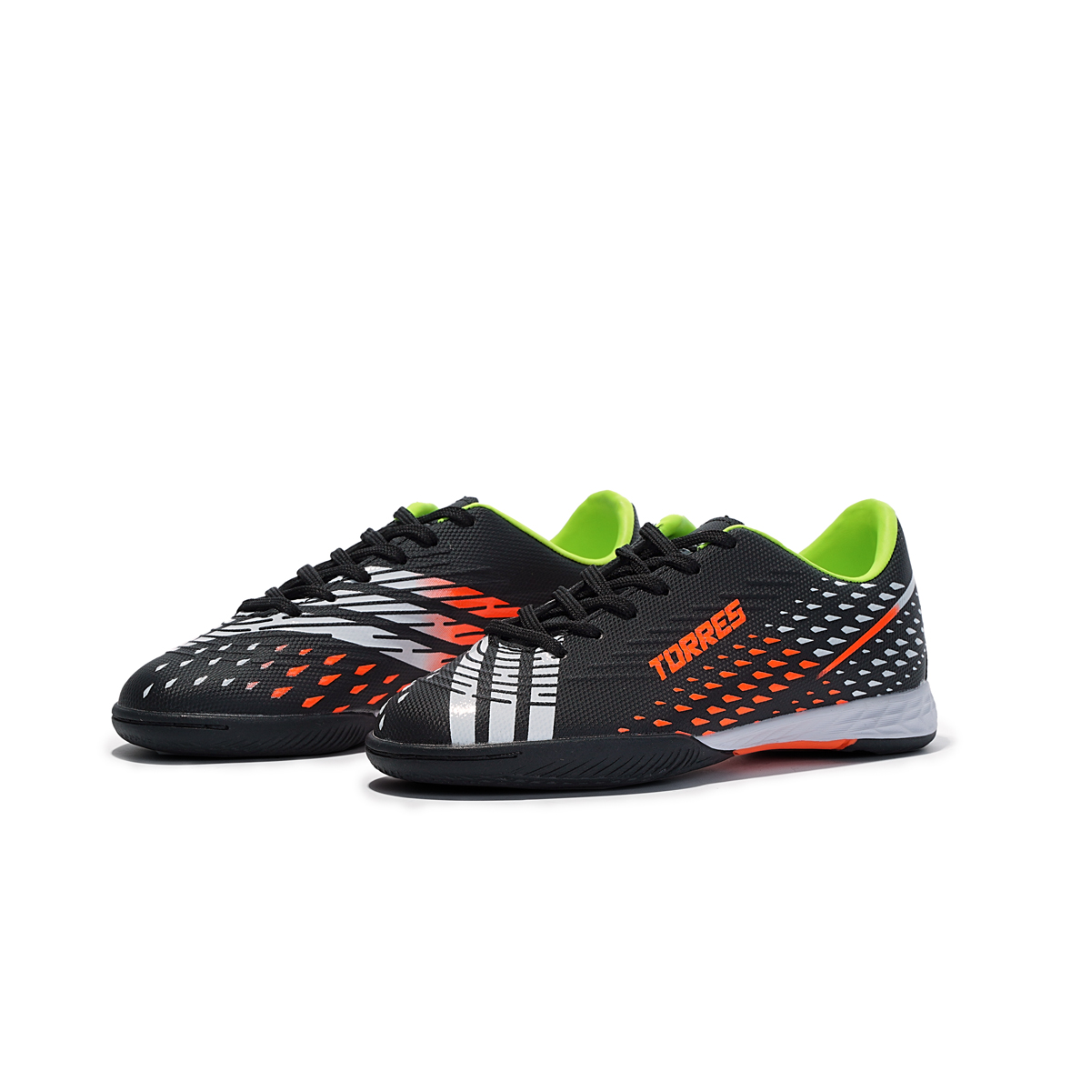 Бутсы зальные TORRES RAYO KID детские, TS134235-124-30, р.30, резина,ПУ,текстиль, чёрно-оранжевый