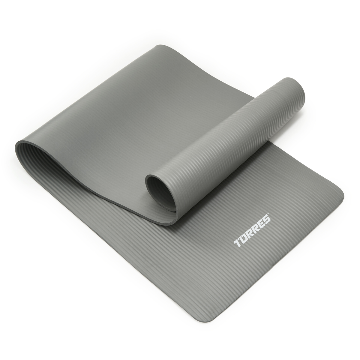 Коврик для йоги TORRES SOFT, YL10108, NBR(синт.каучук), толщина 0,8 см, серый