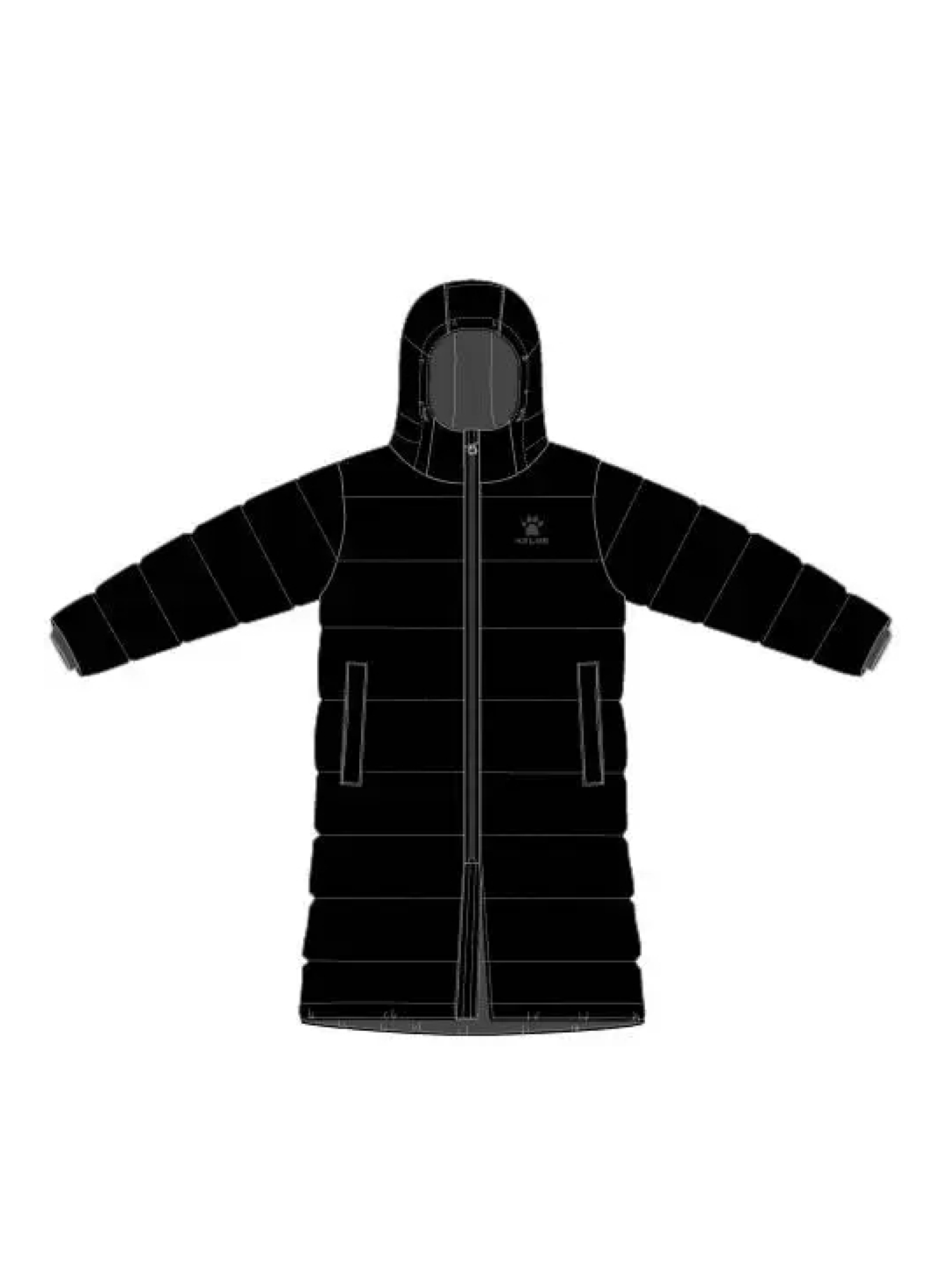 Пуховик KELME Men's Long Down Jacket Black