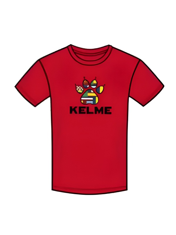 Детская футболка KELME Children's Knitted Round Neck T-Shirt Red