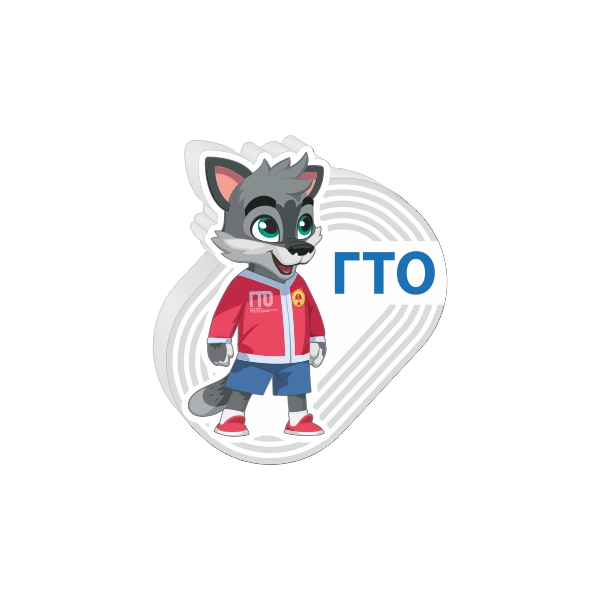 Значок из акрила под оптической смолой "Волчонок Макар" (35х45 мм)