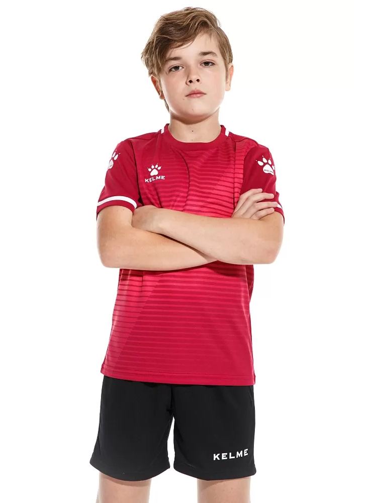 Детская футбольная форма KELME Short Sleeve Football Uniform (Red/Black)