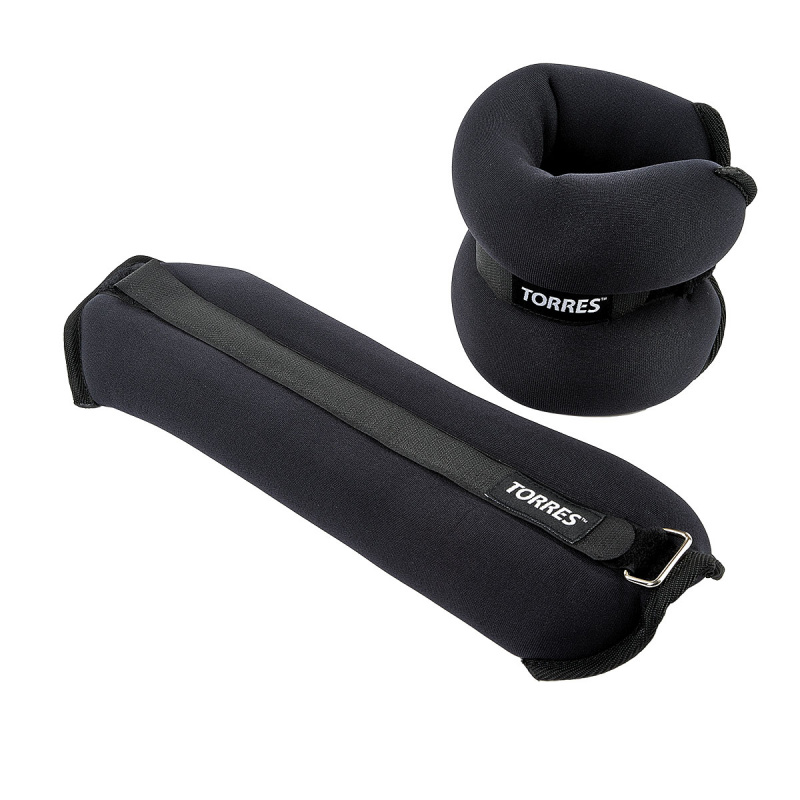 Утяжелители универсальныеTORRES 3 кг, PL110183, (2штх1,5кг),неопрен, металл. песок, черный