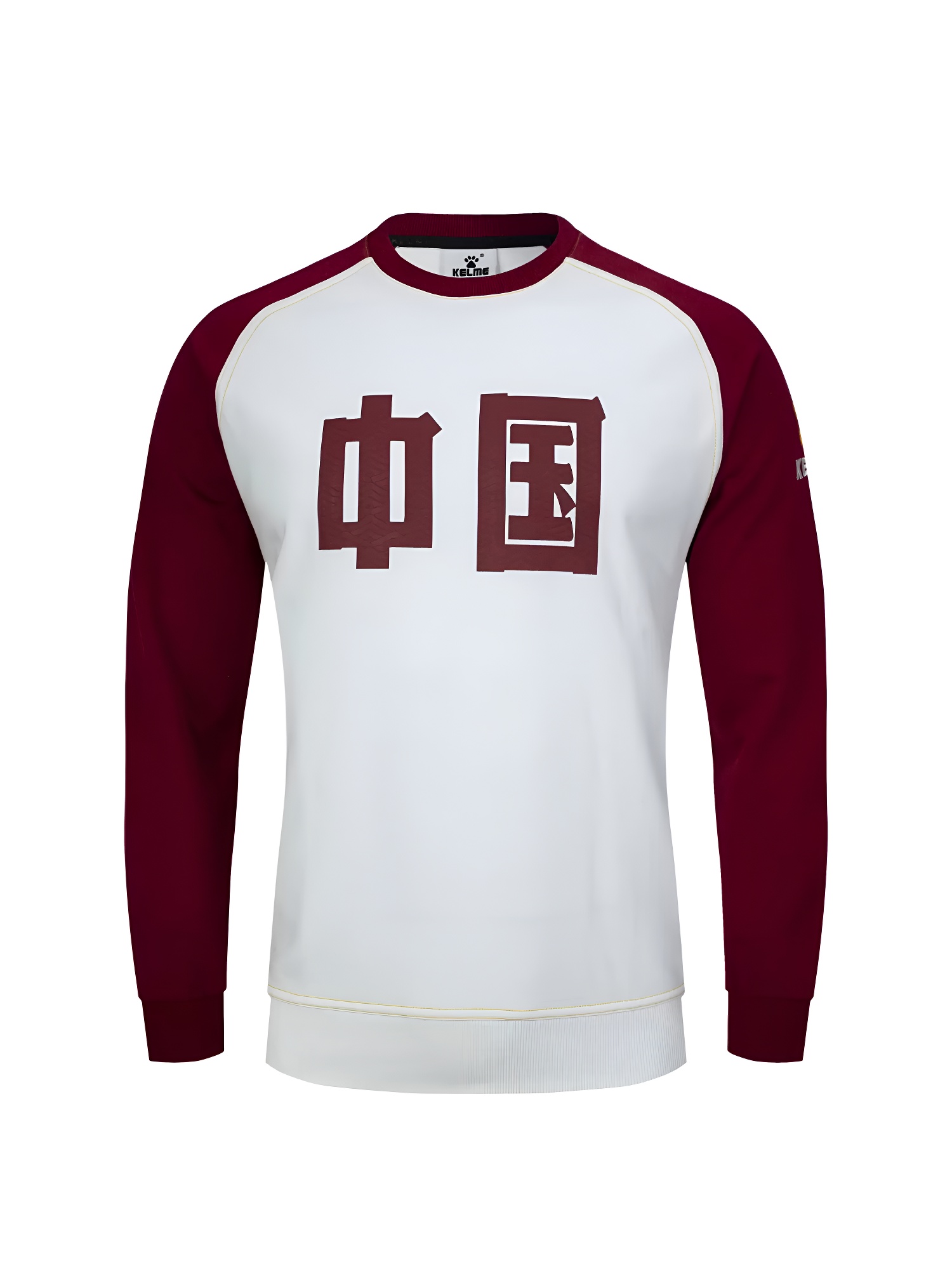 Свитшот KELME Men's Round Neck Sweater (White/Burgundy)
