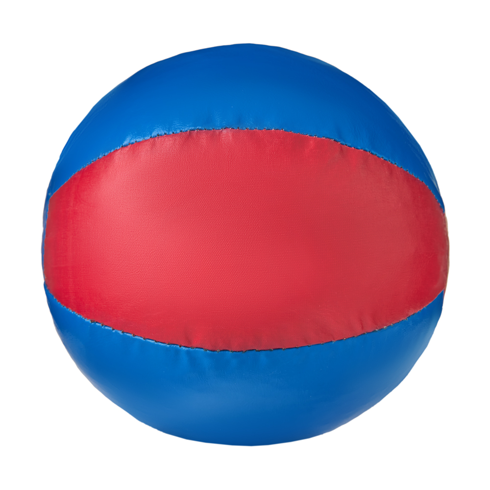 Медбол 3C147-K64, 5кг, иск.кожа, наполнитель резиновая крошка, диам. 21 см, маш сшивка, сине-красный