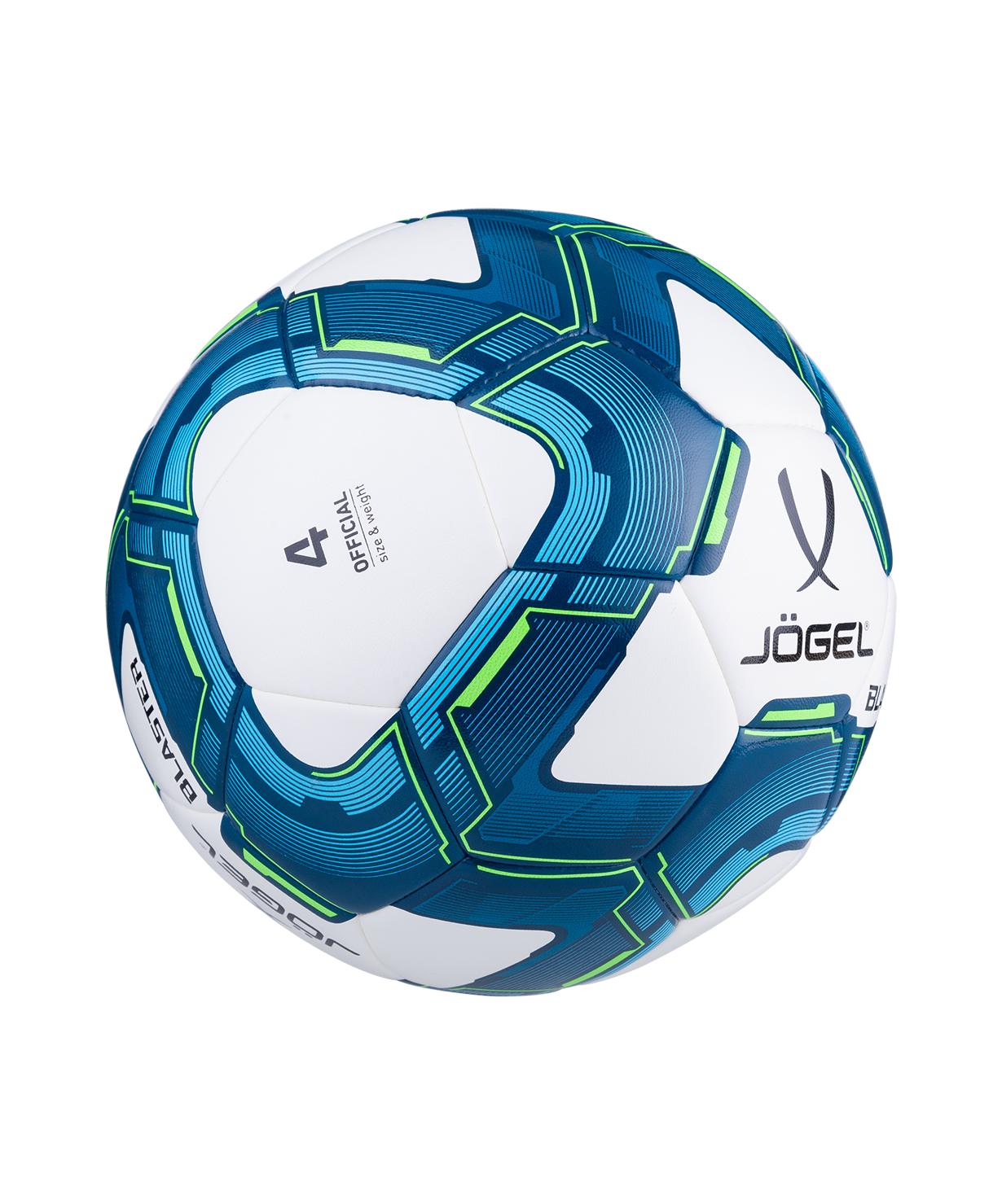 Мяч футзальный JOGEL Blaster №4, белый/синий/голубой, размер 4