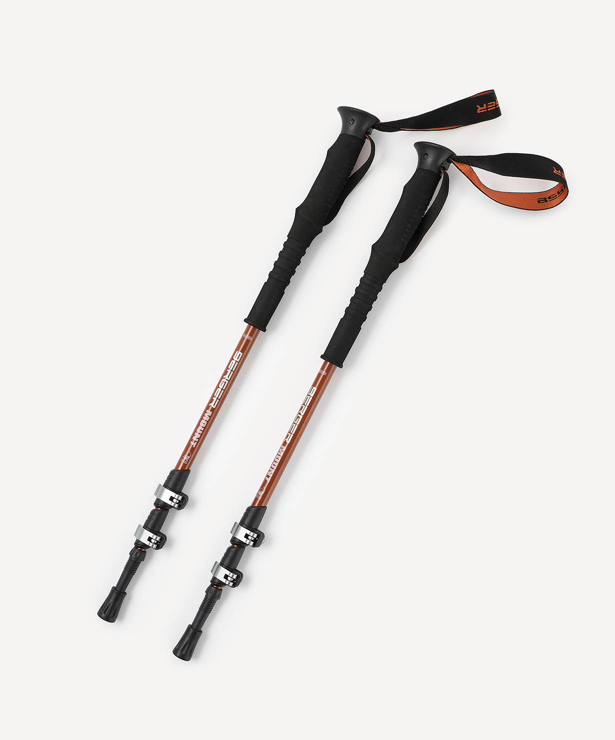 Треккинговые палки Berger Hiking Mount, 65-135 см, 3-секционные, терракотовый