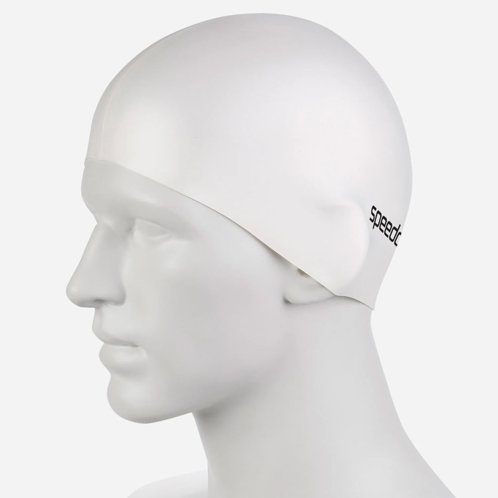 Шапочка для плав. SPEEDO Plain Flat Silicone Cap, 8-709910010, БЕЛЫЙ, силикон
