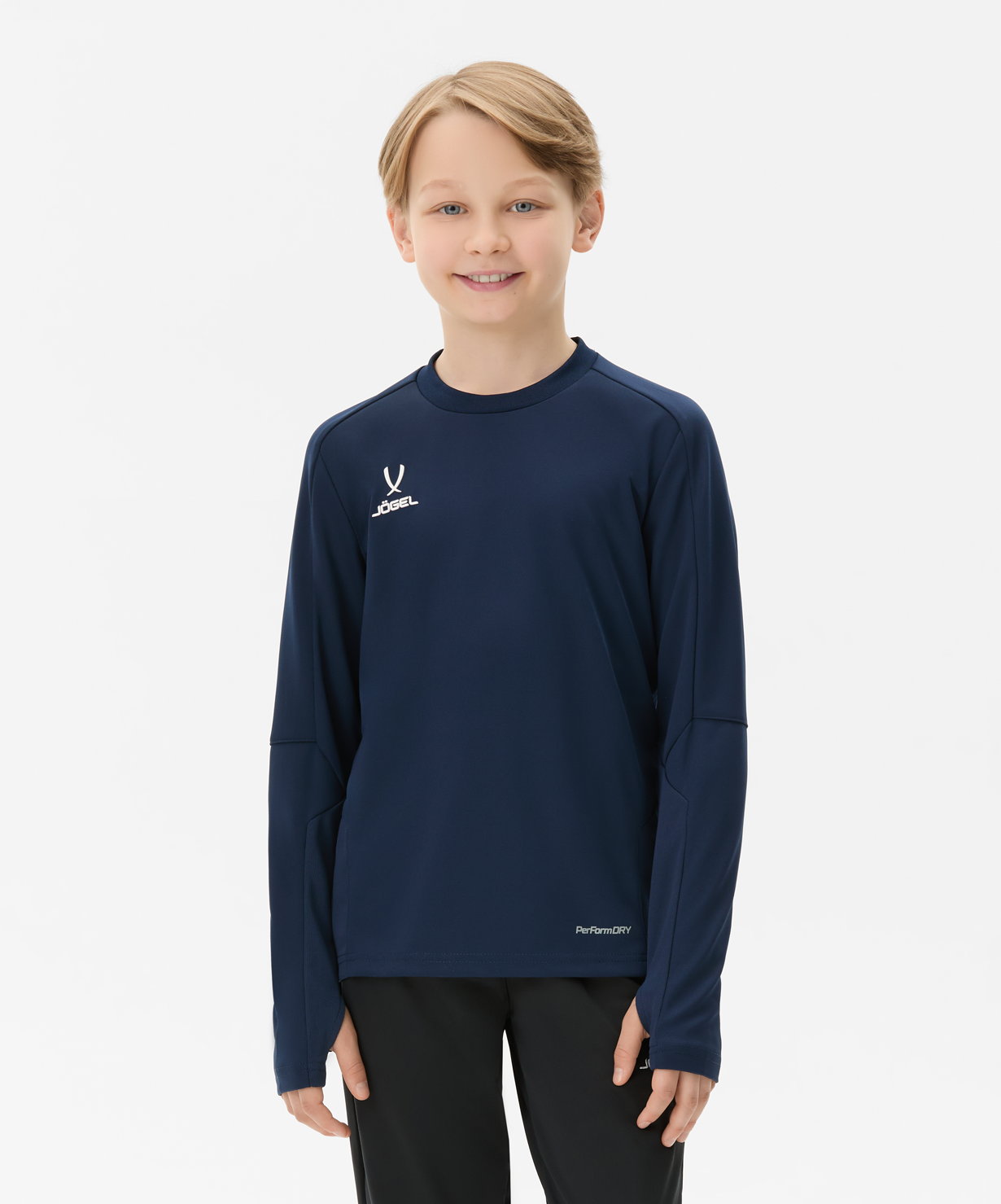 Джемпер тренировочный JOGEL DIVISION PerFormDRY Pro Training Top, темно-синий, детский, размер XS