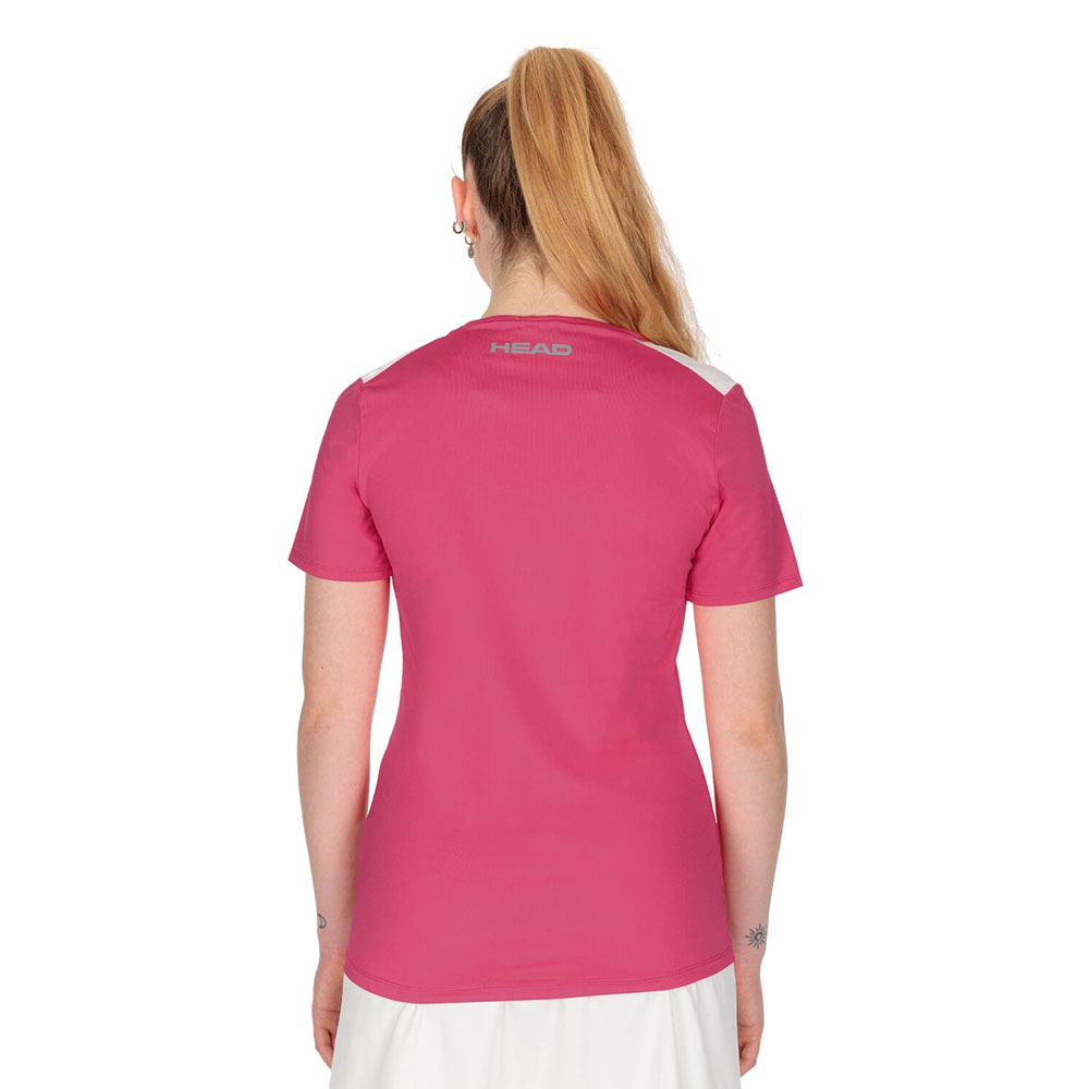 Футболка женская HEAD Club 22 T-Shirt W 814431-MA-L, р.L, 92% полиэстер, 8% эластан, розовый