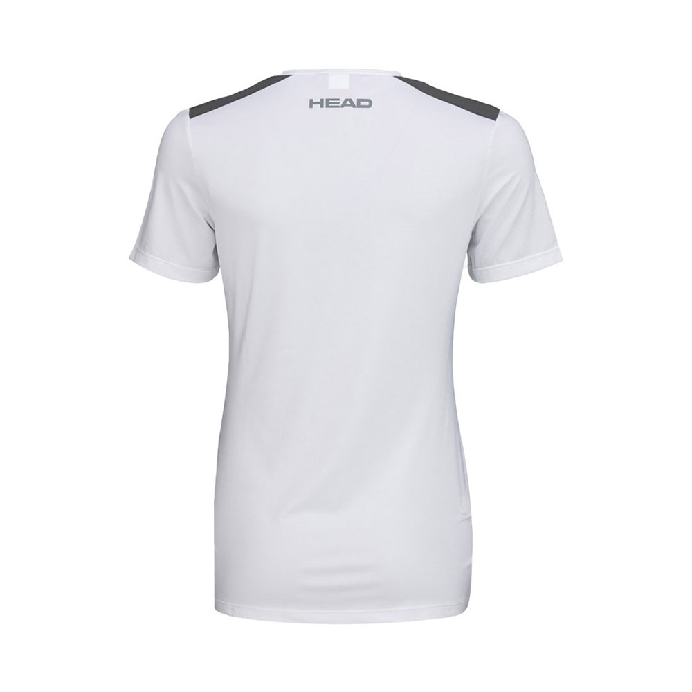 Футболка женская HEAD Club 22 T-Shirt W 814431-WHDB-M, р.M, 92% полиэстер, 8% эластан, белый
