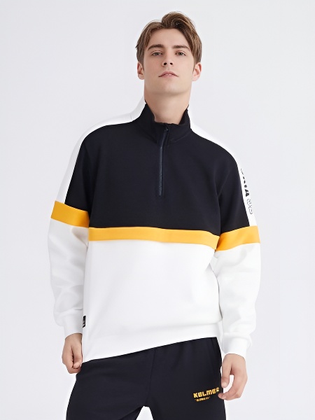 Олимпийка KELME Men's Round Neck Sweater (Black/White)