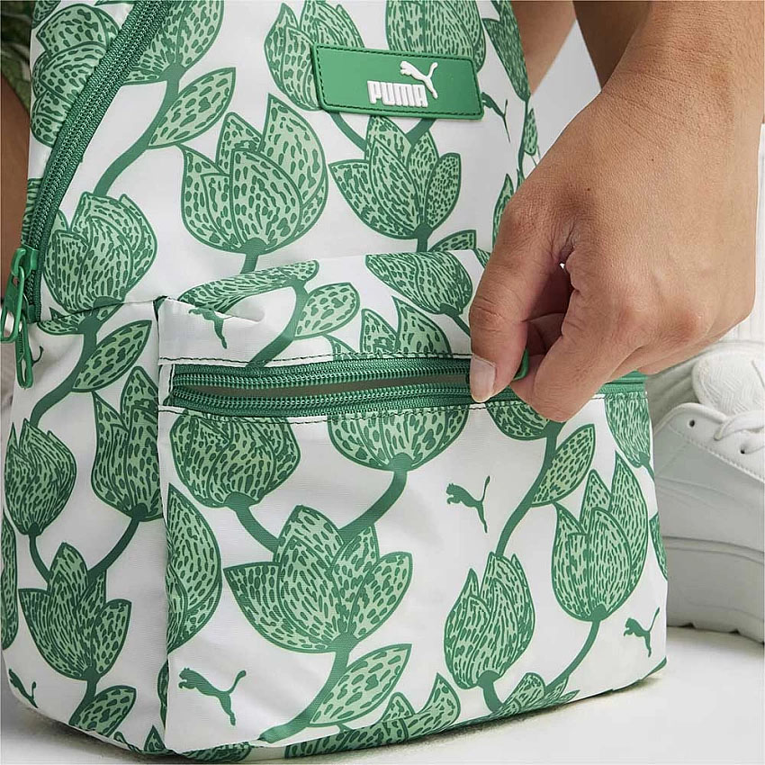 Рюкзак спорт. PUMA Core Pop Backpack, 07985505, полиэстер, бело-зеленый