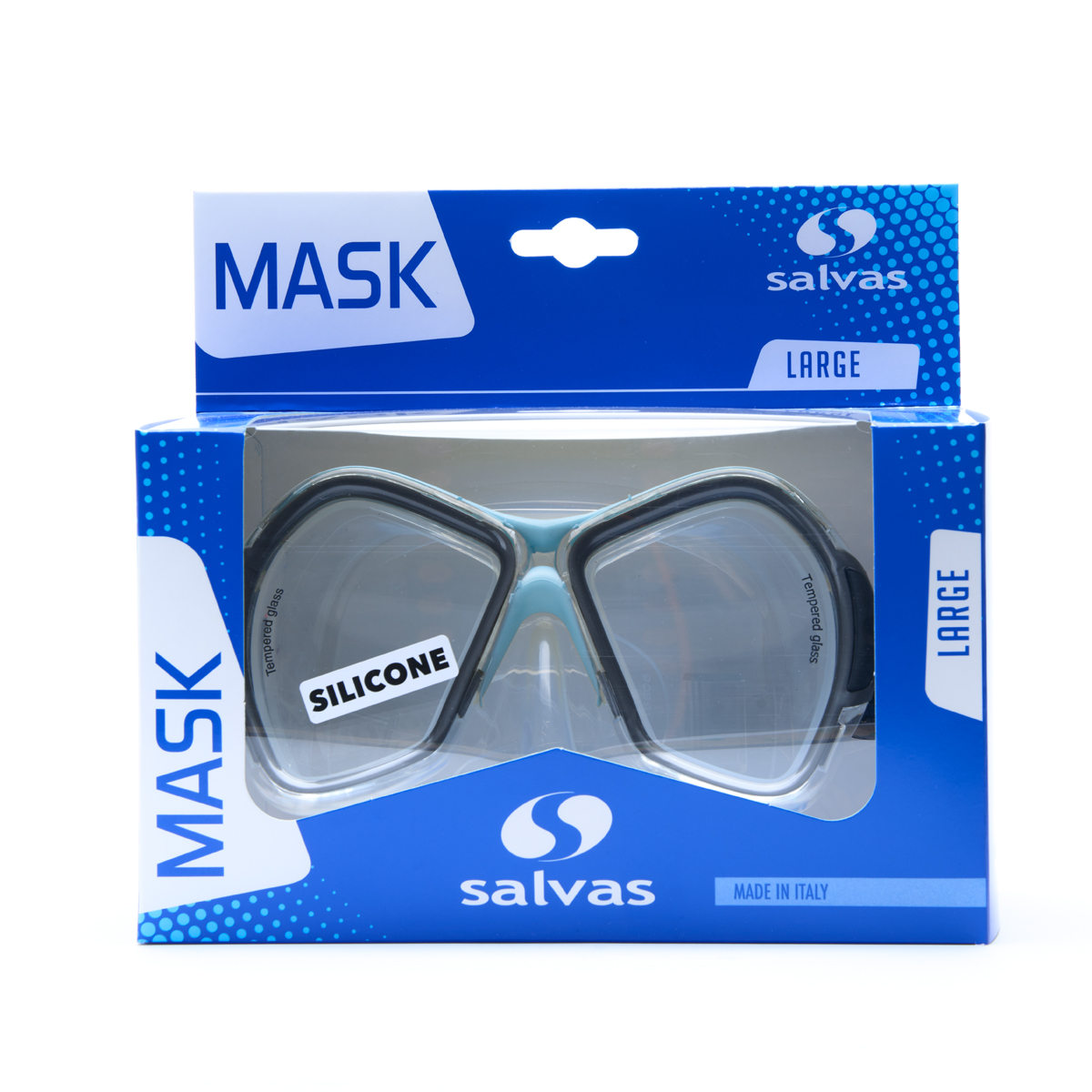 Маска для плав. Salvas Phoenix Mask, CA520S2QYSTH,зак.стекло, силикон, р.Senior, сереб/голуб