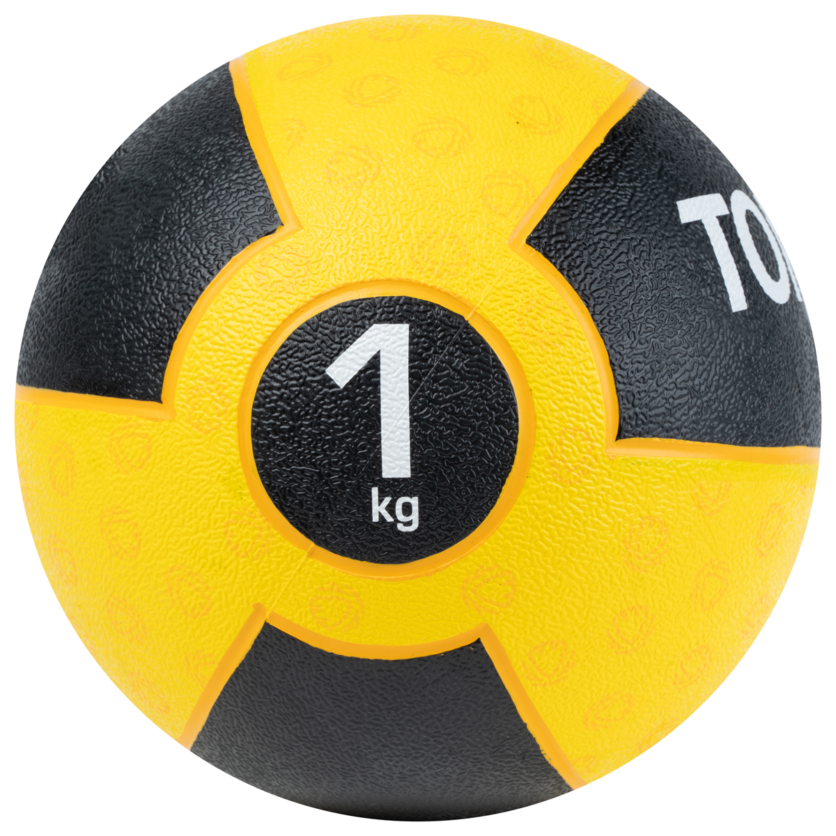 Медбол TORRES 1 кг, AL00231, резина, диаметр 19,5 см, желто-черный