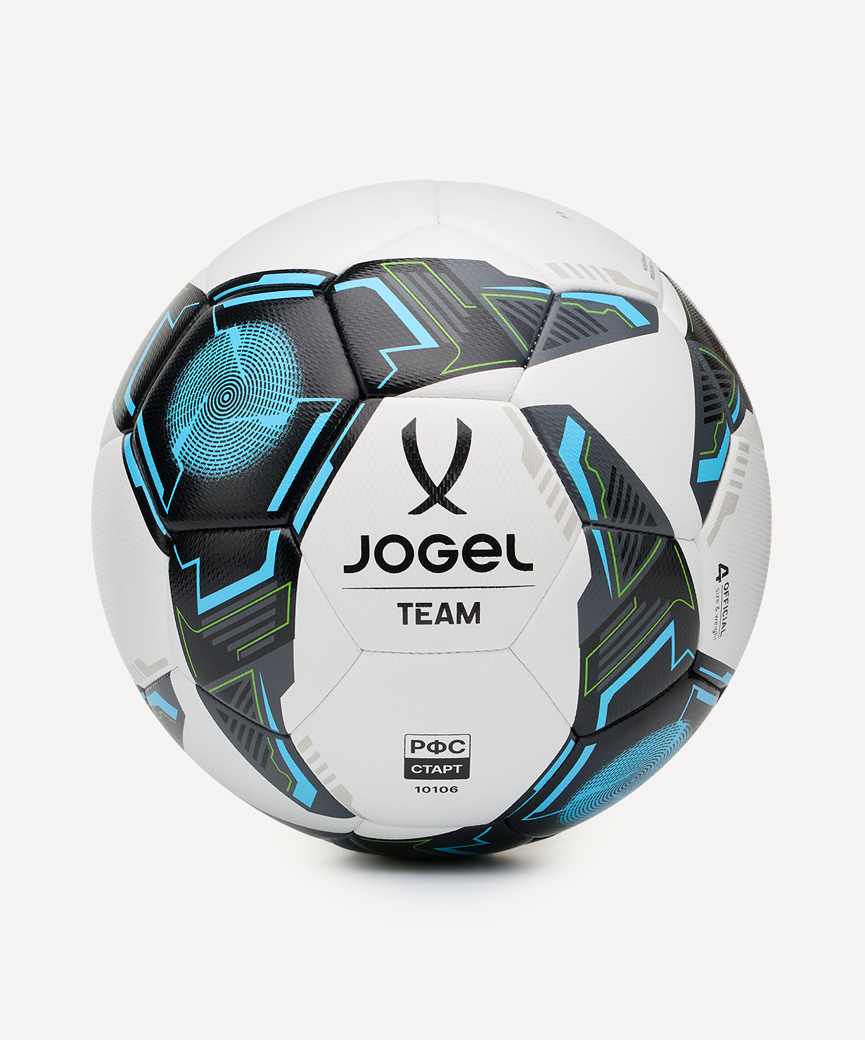 Мяч футбольный JOGEL Team №4, белый (РФС СТАРТ)