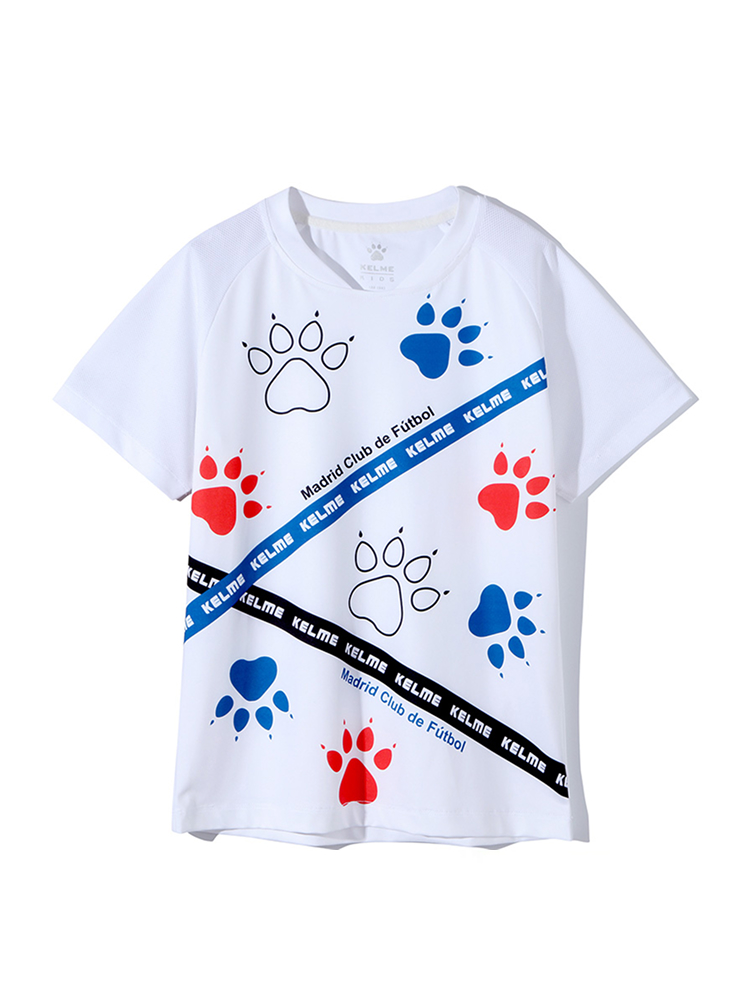Детская футболка KELME Boys Football Short Sleeve T-Shirt White