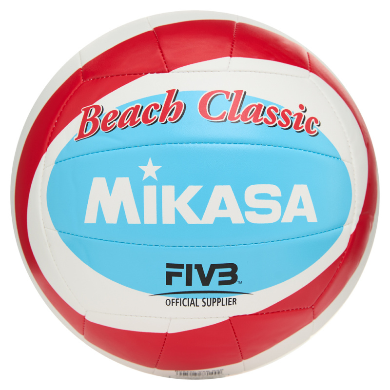 Мяч вол. пляжн. MIKASA BV543C-VXB-RSB, 18 панелей,синт.кожа (ТПУ), маш.сш.,бут.кам,бело-сине-красный