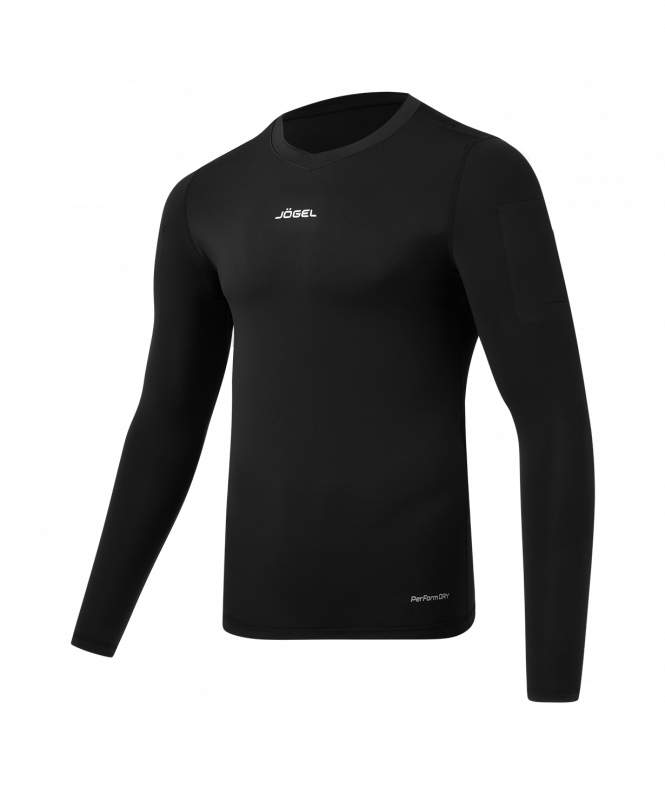Футболка компрессионная с длинным рукавом судейская JOGEL PerFormDRY Referee Baselayer Tee LS, черный, размер L