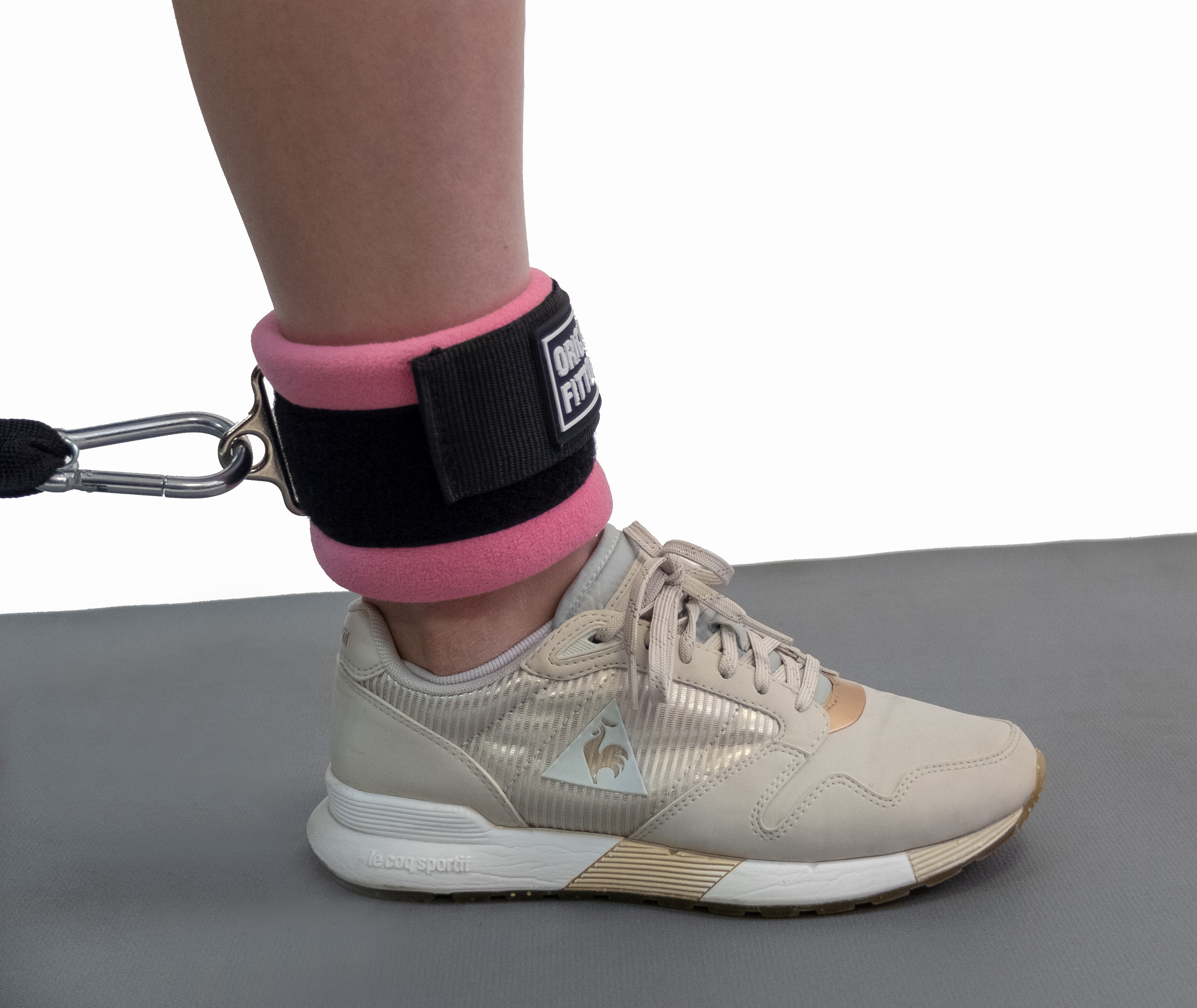 Ремень для тренировки мышц бедра и ягодиц регулируемый розовый (F0-кольцо)