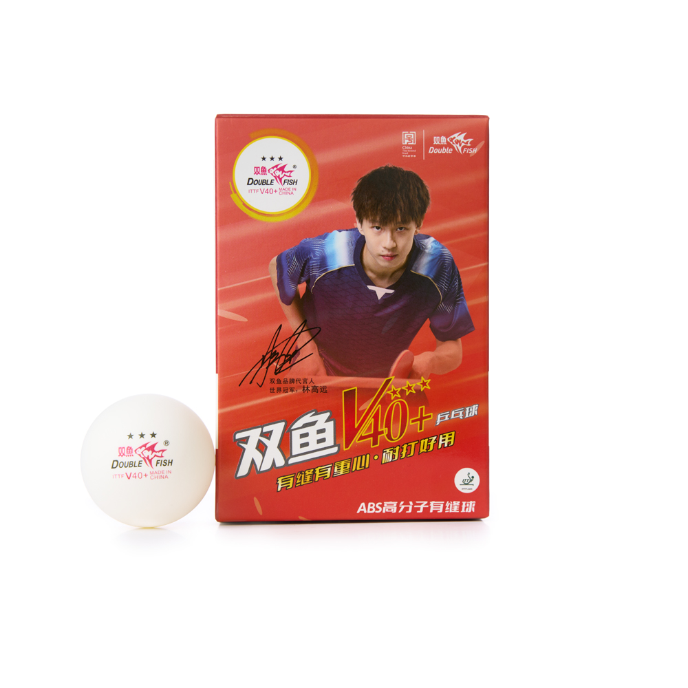 Мяч для наст. тенниса DOUBLE FISH 3***, V111F, диам. V40+мм, ITTF Appr,плаcтик,упак.6 шт, белый