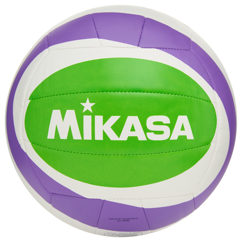 Мяч вол. пляжн. MIKASA BV543C-VXB-VLG, 18 панелей,синт.кожа (ТПУ),маш.сш., бут.кам, бело-фиол-зел
