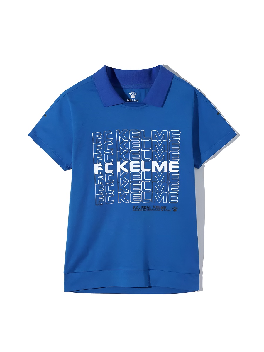 Детская футболка-поло KELME Boys Short Sleeve T-Shirt Blue