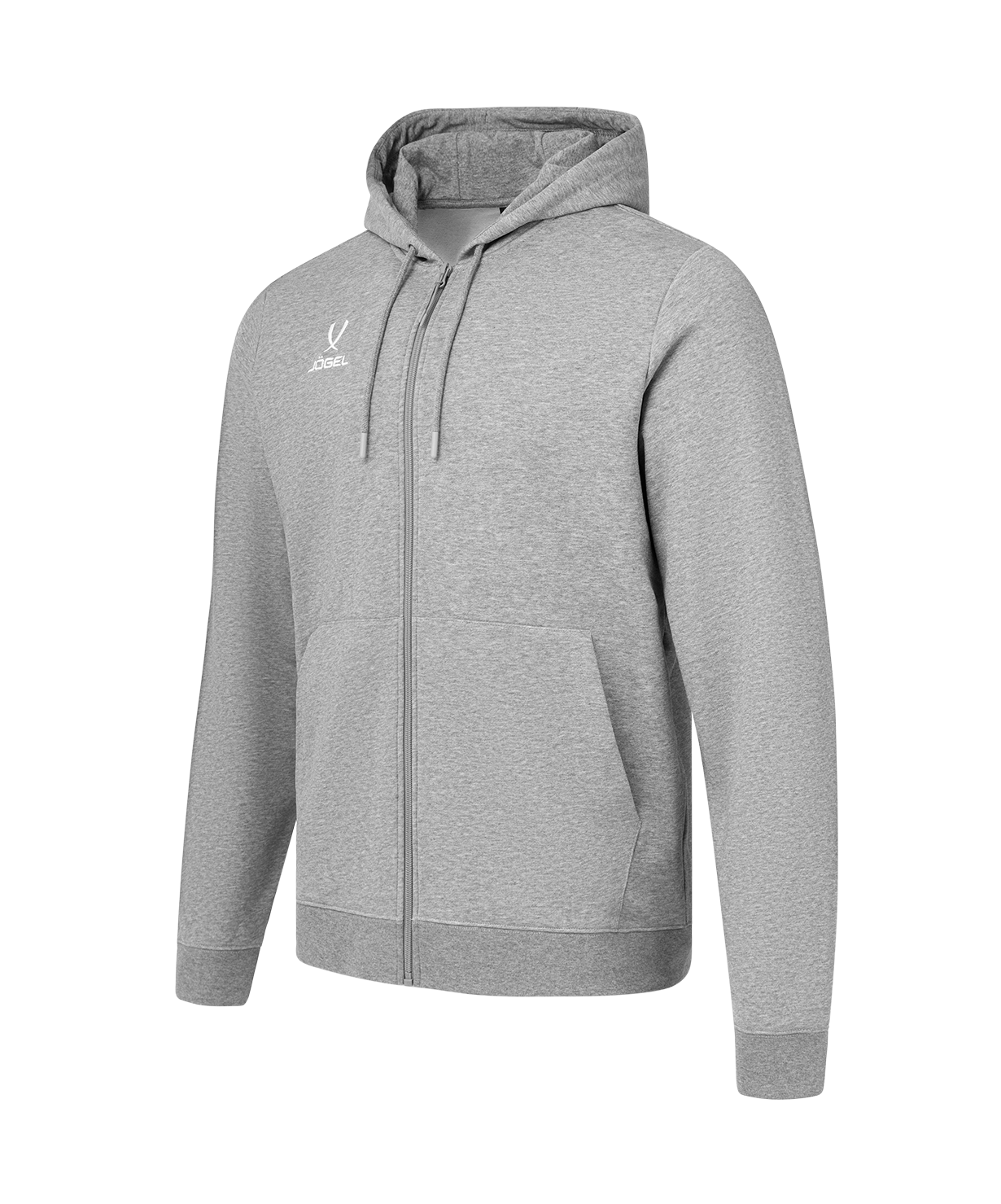 Худи на молнии JOGEL ESSENTIAL Cotton FZ Hoodie, серый меланж