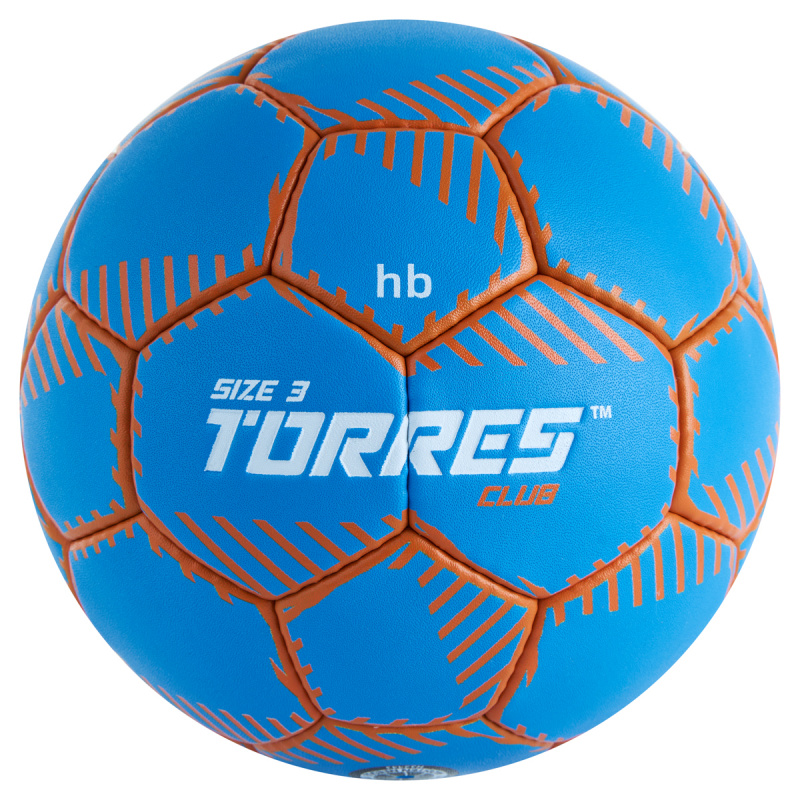 Мяч ганд. TORRES Club, H32443, р.3, ПУ, 5 подкл. слоев, руч. сшивка, синий