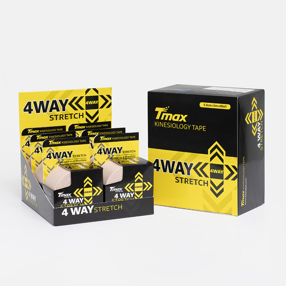 Тейп кинезиологический Tmax 4 WAY Biege (5 см x 5 м), 20211227, телесный