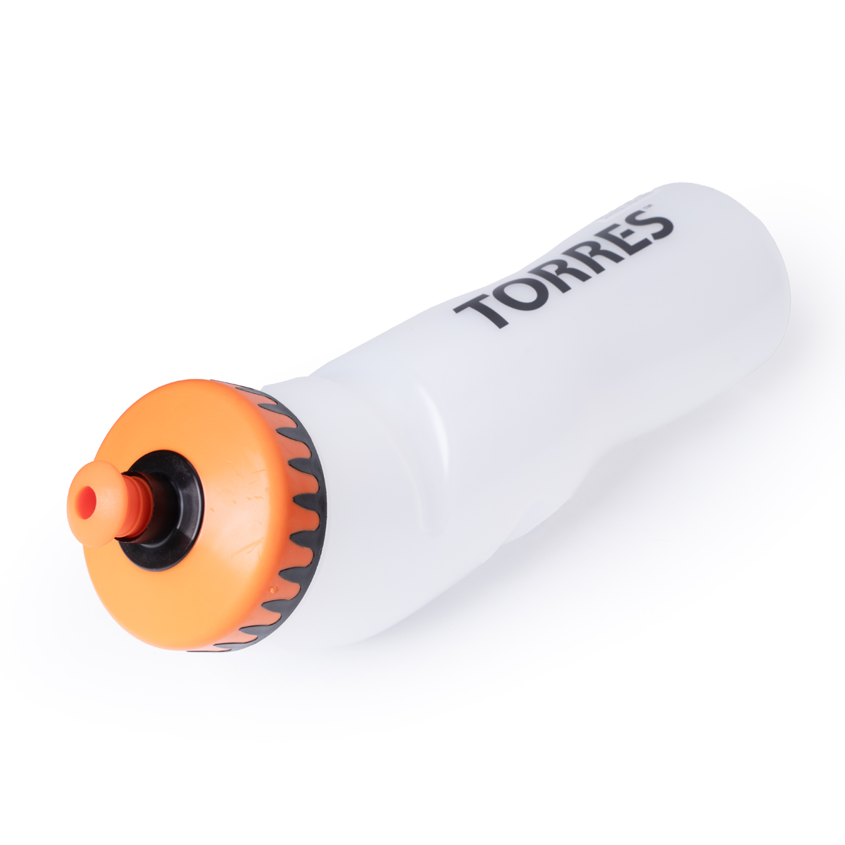 Бутылка для воды TORRES, SS1028, 750 мл, мягкий пластик, прозрачная, оранжево-черная крышка