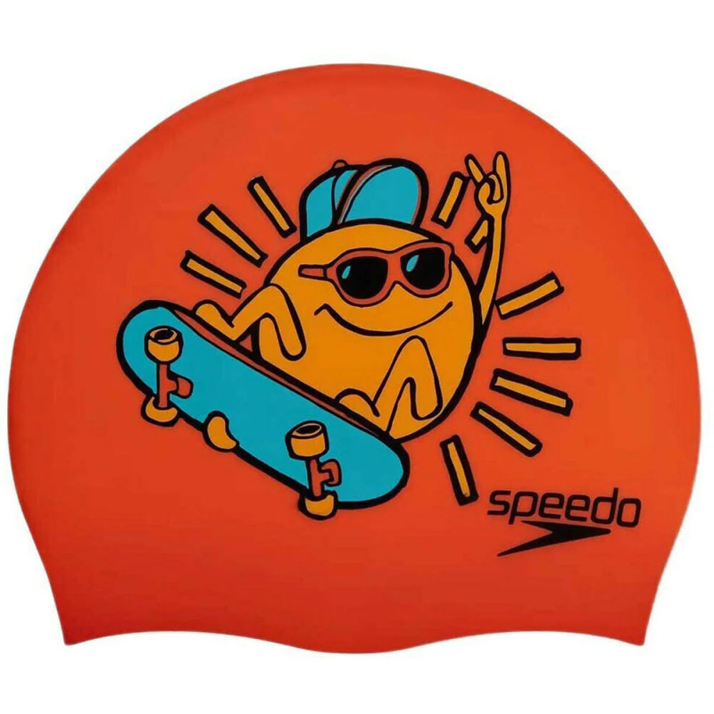 Шапочка для плав. дет. SPEEDO Boom Silicone Cap Jr, 8-0838615955, ОРАНЖЕВЫЙ, силикон