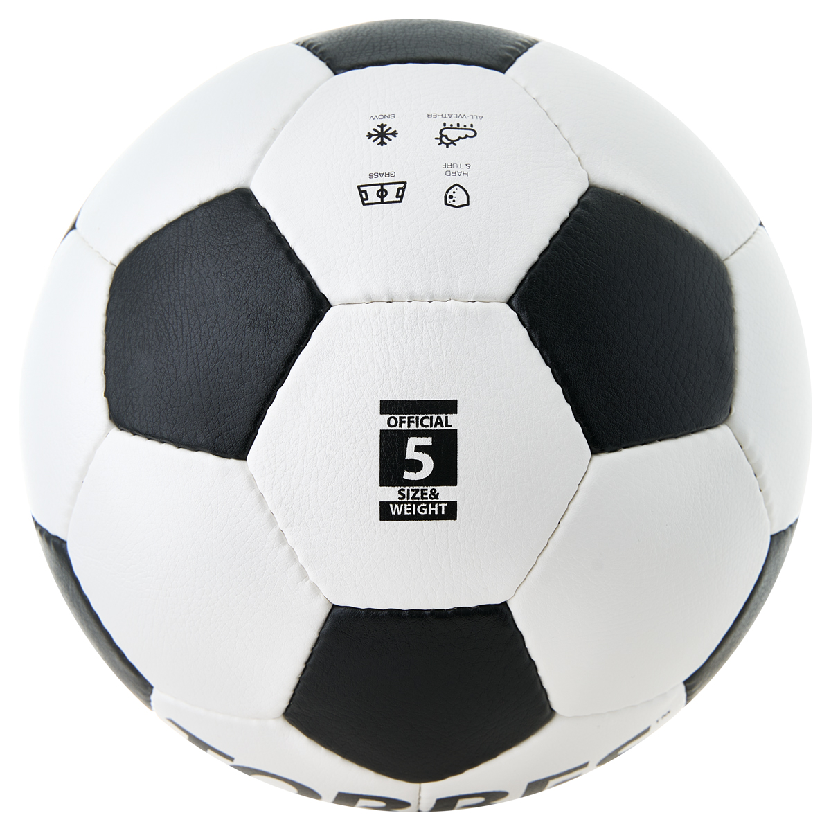 Мяч футб. TORRES Main Stream, F30185, р.5, 32 пан. ПУ, 4 под. слоя, руч. сшивка, бело-черный