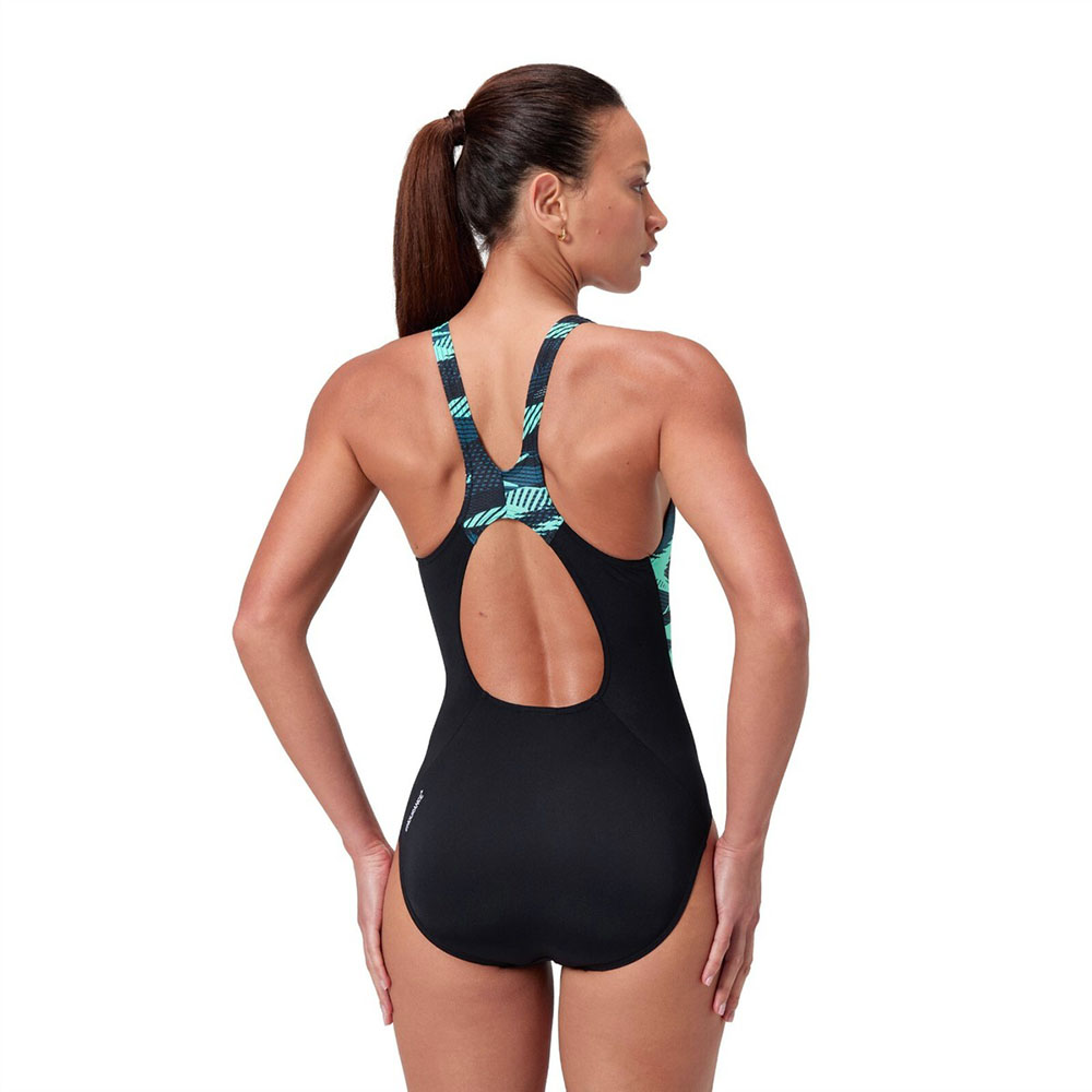 Купальник SPEEDO HyperBoom Splice Muscleback, 8-1347016009, р.36 (рос.48), черно-бирюзовый