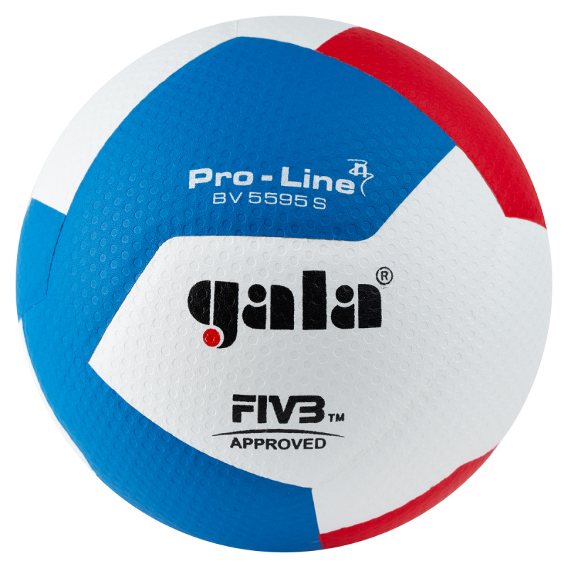 Мяч вол. GALA Pro-Line 12 FIVB, BV5595S, р. 5,синт.кожа ПУ Micro,клеен,бут.кам,бело-гол-красный