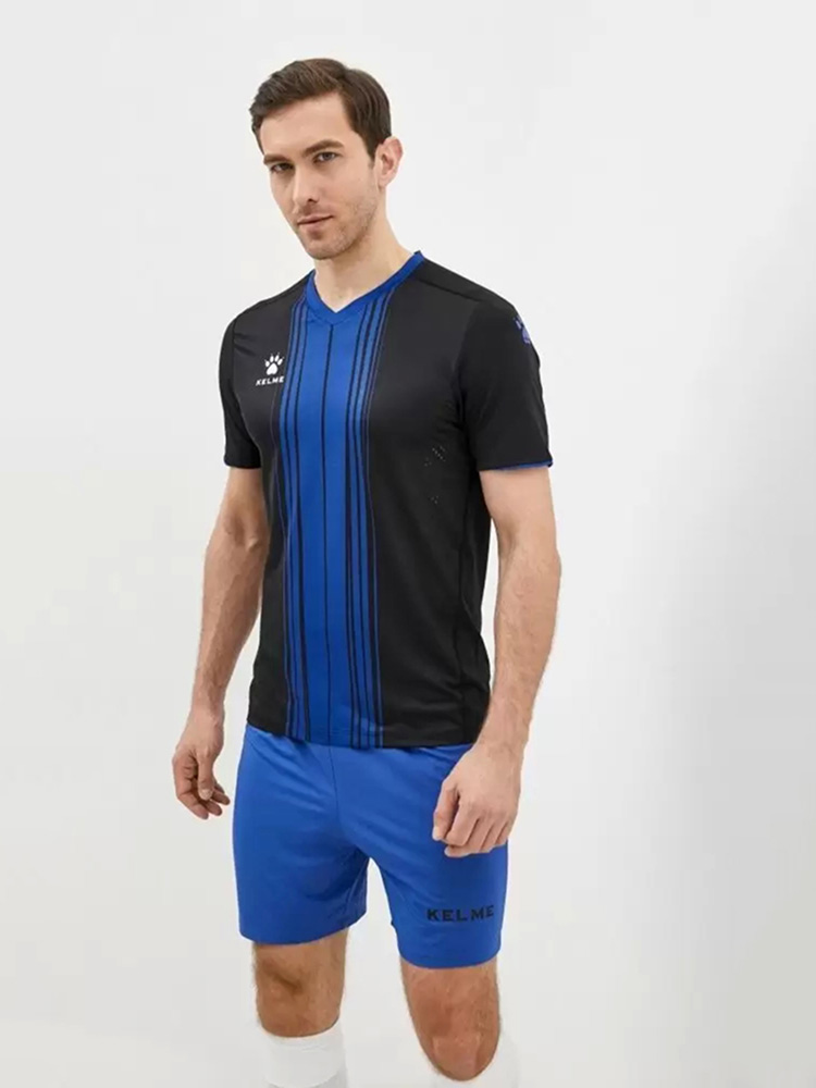 Футбольная форма KELME Short Sleeve Football Uniform (Black/Blue)