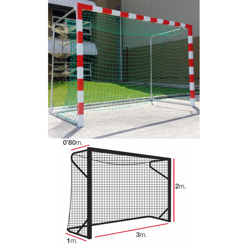 Сетка ганд./фут. EL LEON DE ORO, 11445010002,a:3.0 b:2.0 c:0.8 d:1.0м,5мм ПП, ячейка 10х10 см зел.