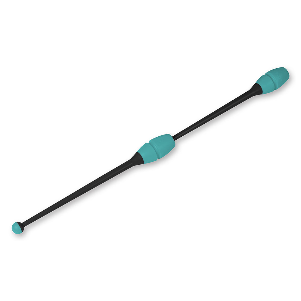 Булавы для худ. гимнастики INDIGO, IN017-BKB, 36 см, пластик, каучук, в компл. 2шт, черно-бирюзов