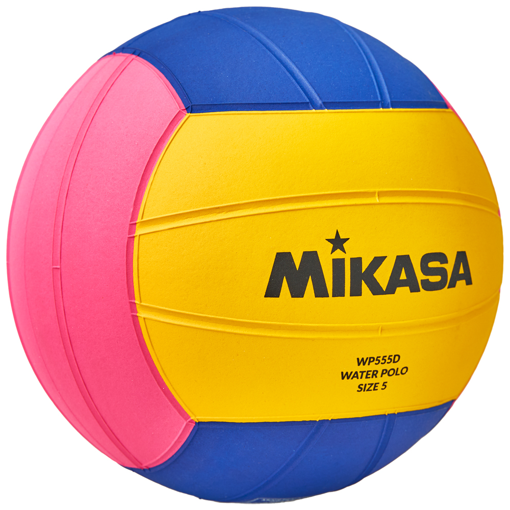 Мяч для водного поло MIKASA WP555D р.5, муж, резина, вес 400-450гр. дл. окр 68-71см, жел-син-роз
